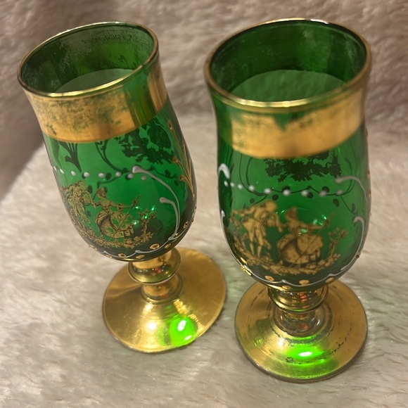 Vintage Victorian Bohemian Glass Cordials - Picture 6 of 9